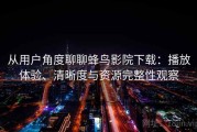 从用户角度聊聊蜂鸟影院下载：播放体验、清晰度与资源完整性观察