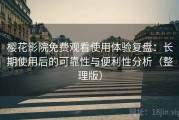 樱花影院免费观看使用体验复盘：长期使用后的可靠性与便利性分析（整理版）