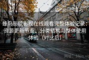 蜂鸟影院影视在线观看完整体验记录：资源更新节奏、分类结构与整体使用体验（对比后）