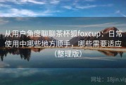 从用户角度聊聊茶杯狐foxcup：日常使用中哪些地方顺手，哪些需要适应（整理版）