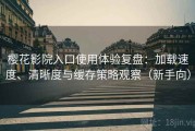 樱花影院入口使用体验复盘：加载速度、清晰度与缓存策略观察（新手向）