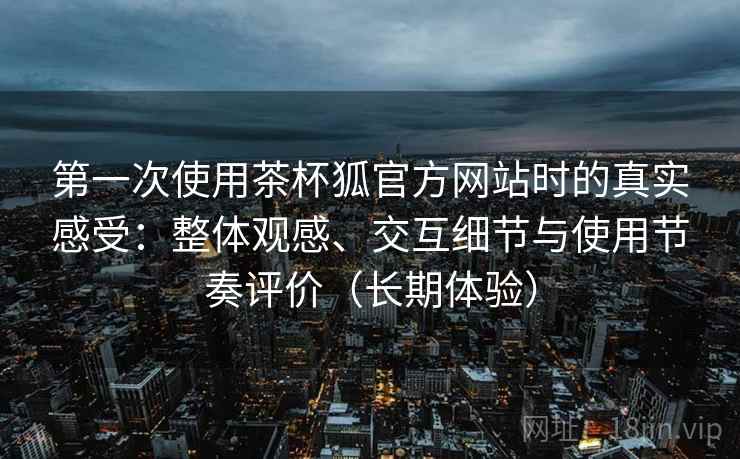 第一次使用茶杯狐官方网站时的真实感受：整体观感、交互细节与使用节奏评价（长期体验）