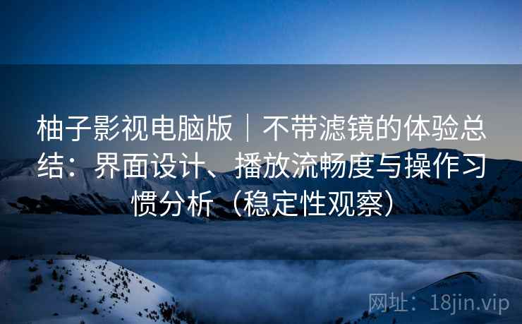 柚子影视电脑版｜不带滤镜的体验总结：界面设计、播放流畅度与操作习惯分析（稳定性观察）